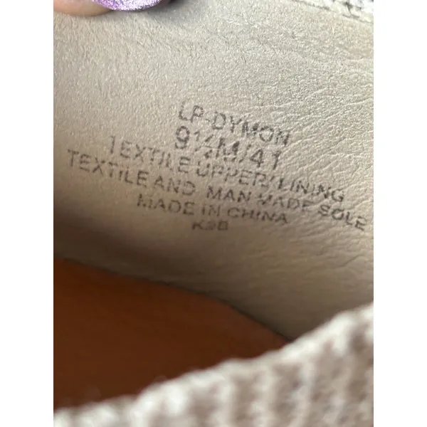 Lucky Brand Dymon Ballet‎ Flats Size 9.5M Beige Knit Metallic Slip On Shoes - Image 8