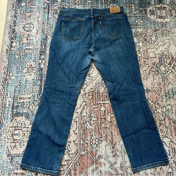 Levi's 505 Straight Dark Wash Straight Leg Jeans Size 12 Mid Rise Denim - Image 8