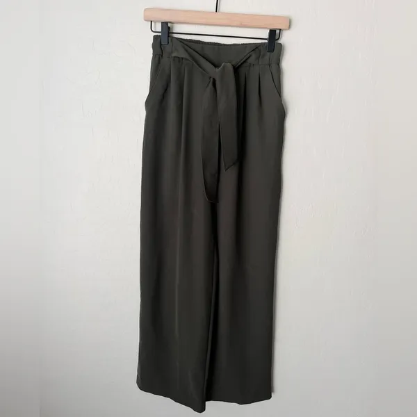 Lululemon noir wide leg belted pants Olive green 4 - Image 5