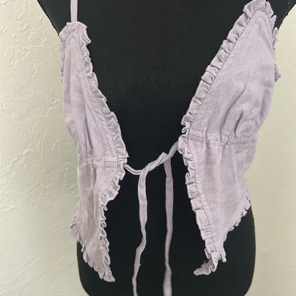 Lavender Ruffle Tie-Front Top NWT - Image 6