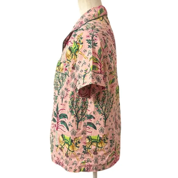 Printfresh Pajama Top Camel Print 100% Organic Cotton Pink Size XS - Image 3