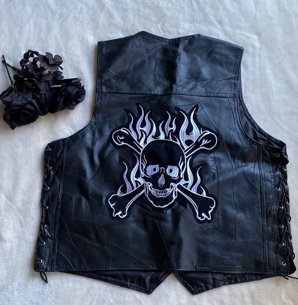 Diamond Plate VTG Buffalo Leather Vest Sz XL - Image 2