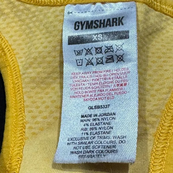 Gymshark Yellow Padded Sports Bra Women’s XS - Image 2