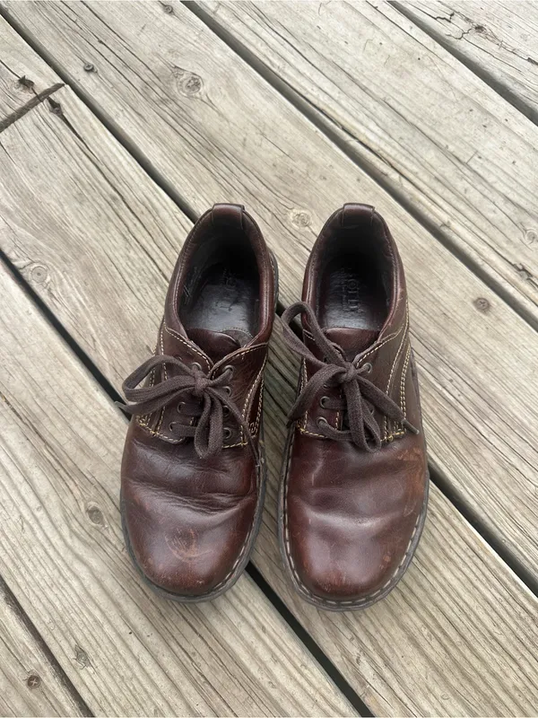 Born Dark Brown Lace Up Leather Oxfords, Size 7 (EU 38) - Image 2
