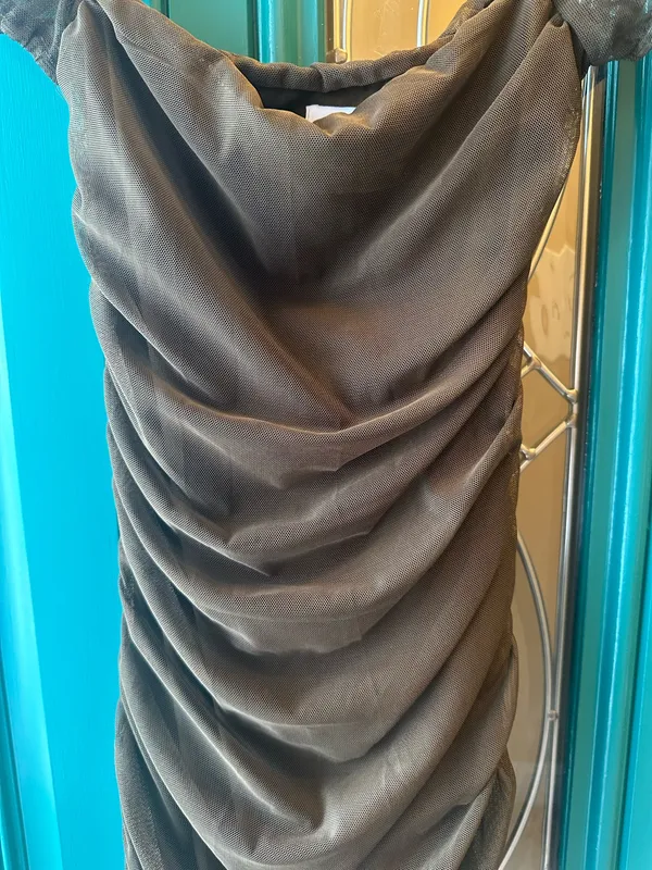 Princess Polly Chocolate Brown Ruched Mesh Mini Dress Coquette Whimsigoth Size 0 - Image 5