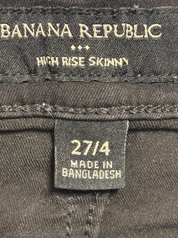 Banana Republic High Rise Skinny Black Denim Jeans Women's Size 27/4 - Image 3
