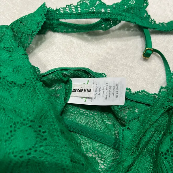 Aerie Green Padded Lace Bralette - Image 3