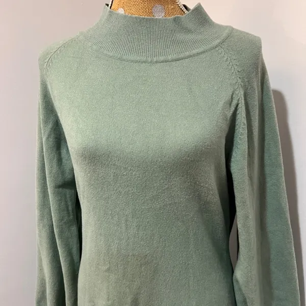 EXLURA Mock Neck Ribbed Long Sleeve Pullover Mini Sweater Size XXL - Image 2