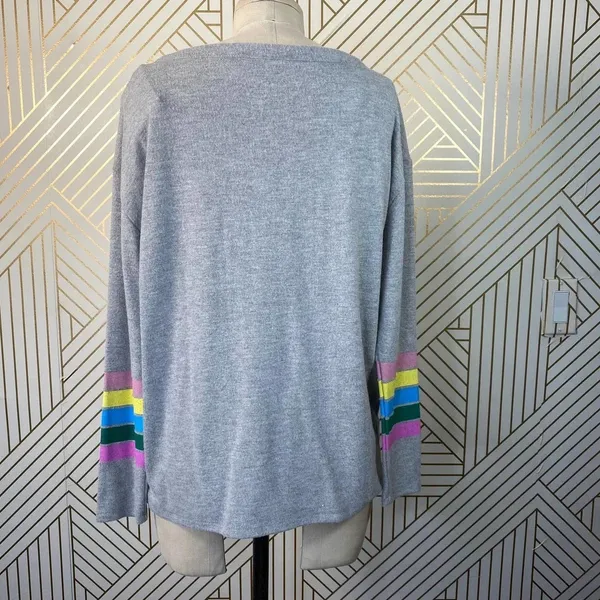 Chaser Love‎ Knit Sweatshirt in Heather Gray - Image 7