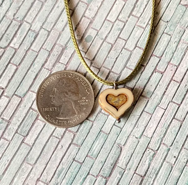 Handmade unique quality Czech glass heart bead fairy boho vintage retro style necklace🌿✨ - Image 5