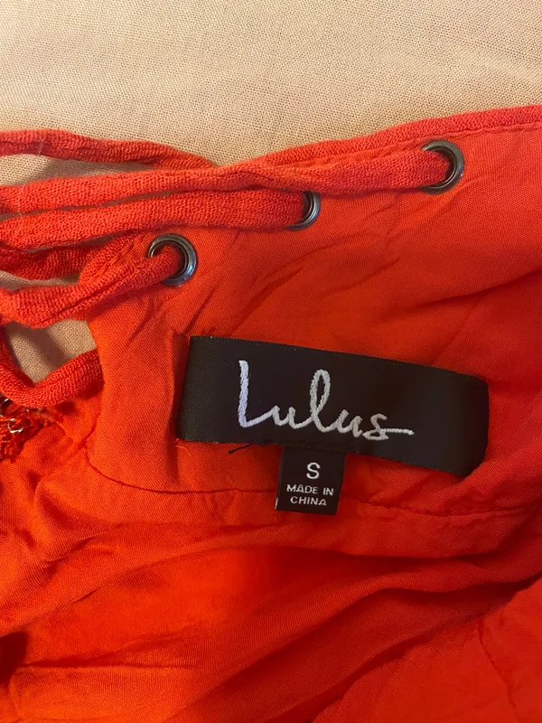 Lulus Troulos Red Lace Up MIDI Dress - Image 4