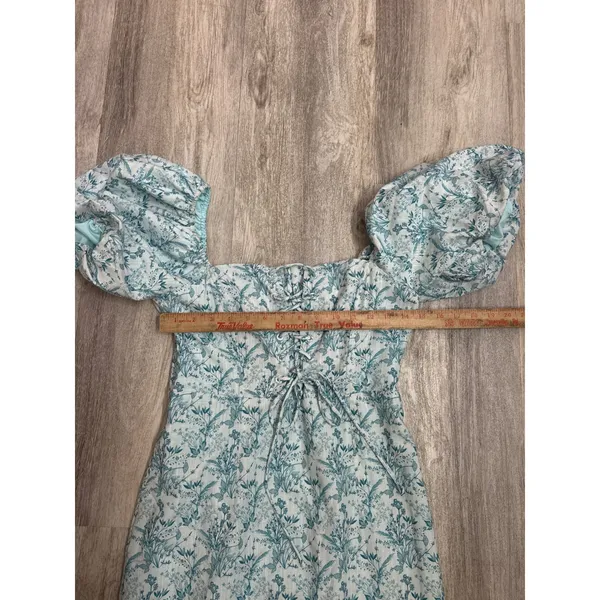 Tuckernuck Hyacinth House Teal Floral Lace-Up Lila Midi Dress Size Small - Image 8