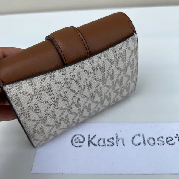 Michael Kors Vanilla Carmen Wallet Trifold Medium Leather Purse - Image 2