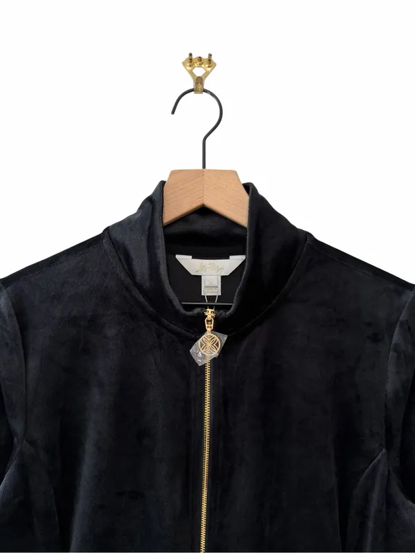 Lilly Pulitzer Regate Velour Jacket Black Size S NWT - Image 3