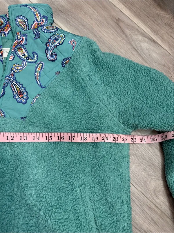 Vera Bradley Manor teddy fleece quarter zip pullover size medium - Image 7