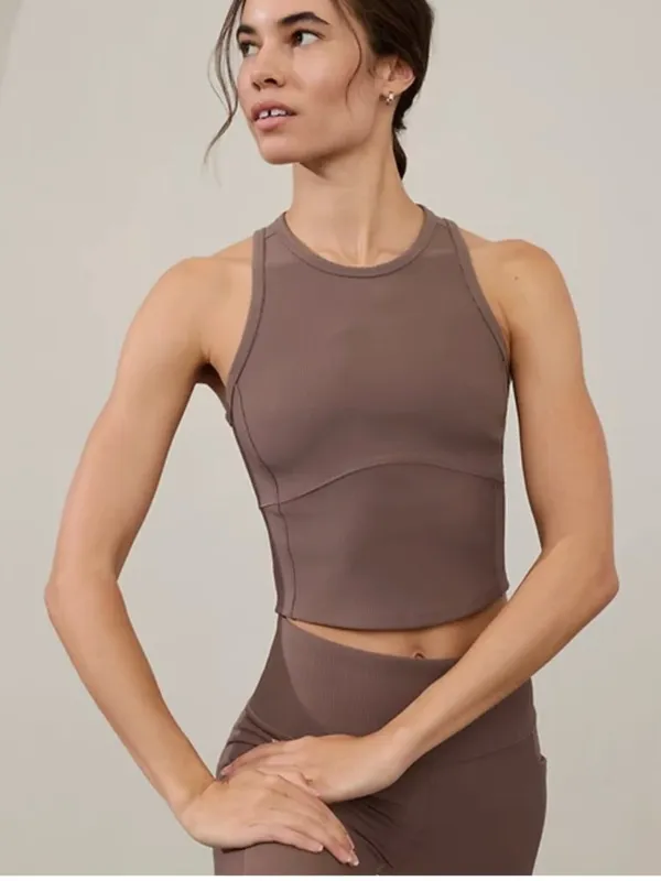 Athleta Salutation Ribbed Mix Tank Smoky Rose Mauve Size Medium - Image 2