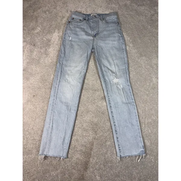 pistola kate slim‎ jean high rise raw hem light wash 26 - Image 2
