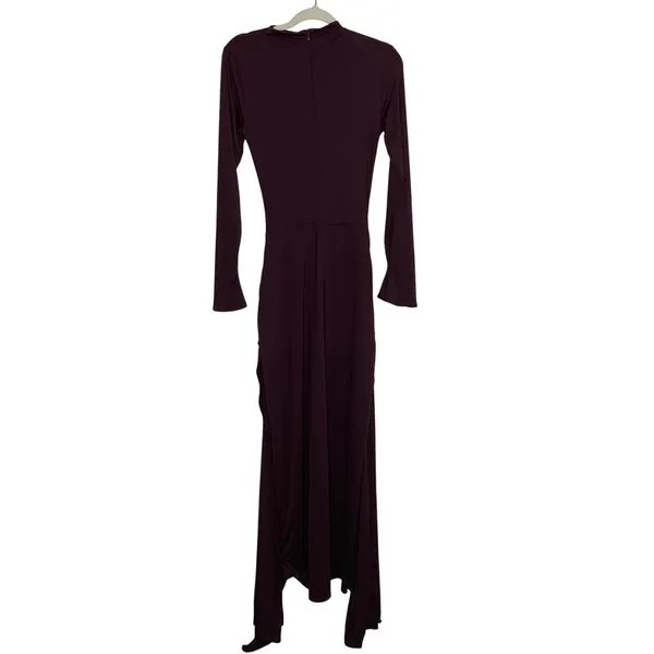 Babyboo Tahnee Maxi Dress Plum Womens Cutout Longsleeve BodyCon Size Medium - Image 4