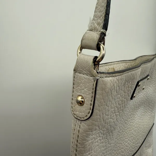 Kate Spade‎ Bag Bay Street Cora Pebbled Leather Beige Gray Crossbody - Image 12