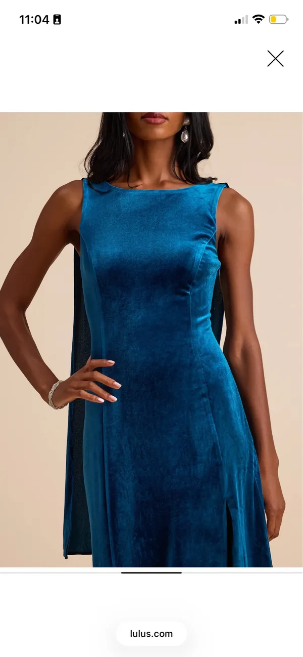 Lulus Liora Dark Teal Velvet Boat Neck Sash Maxi Dress - Image 3
