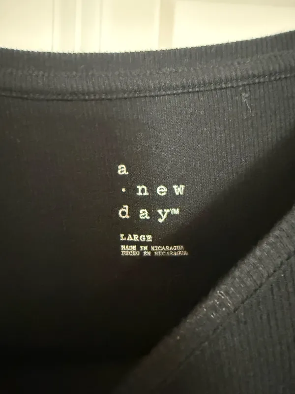 a new day Black Long Sleeve Ribbed Top - Image 2