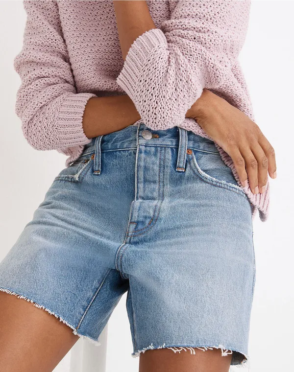 Madewell Womens Relaxed Mid-Length Denim Shorts Size 23 - Image 3
