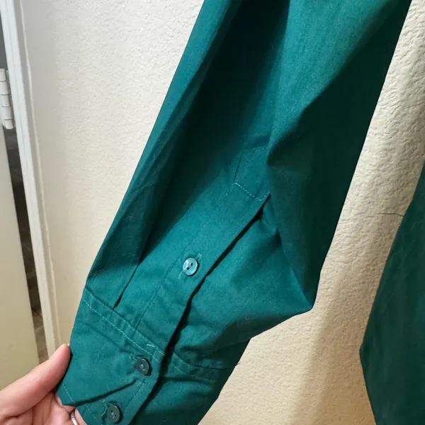 Abercrombie & Fitch Oversized Green Button Down Shirt Women S - Image 7