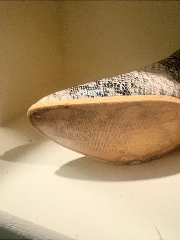 Nova Snake-Print Slip-On Mule in Cream and Gray - Image 6