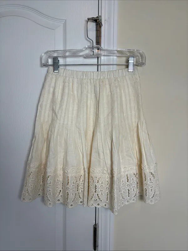 Tuckernuck Cream A-Line Skirt Adele Linen Ivory - Image 5