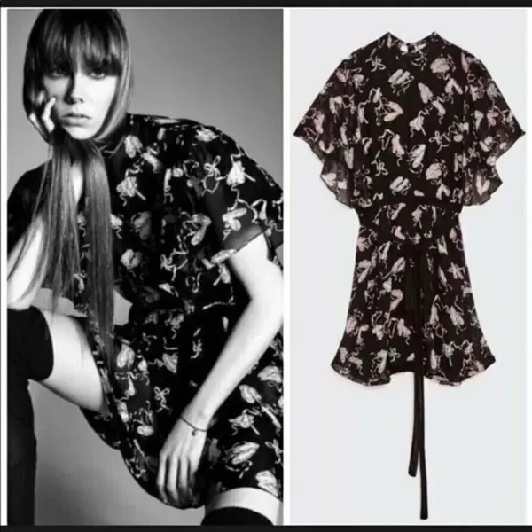 ✨Zara Studio Ballet Print Ruffle Sz Xs/S Dress✨ - Image 4