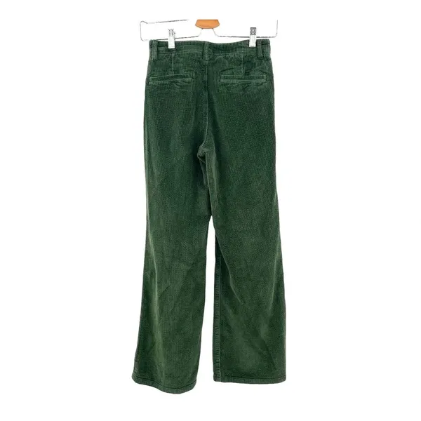 ModCloth The Boulder Wide Leg‎ Corduroy Pants In Olive Green Size 00 - Image 7