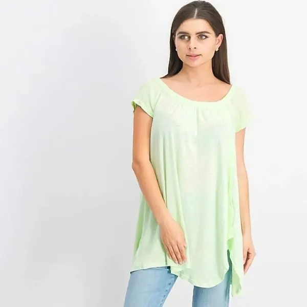 Free People Keep It Casual T-shirt blouse Queen Green size XS - Image 3