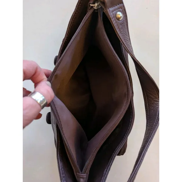 EUC Great American Leather Works Burgundy Shoulder Handbag Bag Purse Capsule - Image 7