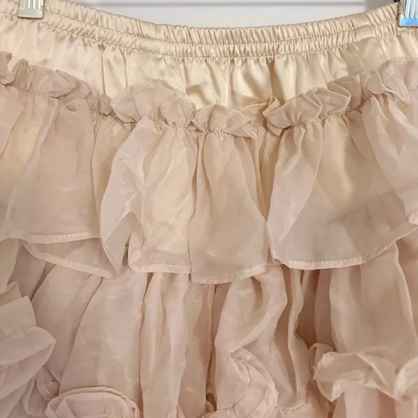 Japanese Kawaii Y2K Dusty Pink Cottage Ballet Ruffle Mini Tier Skirt Skorts - Image 6
