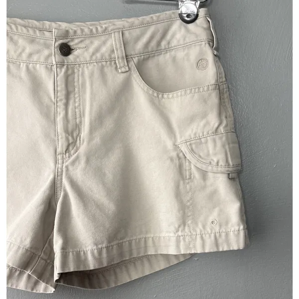 The North Face A5 Series Mini Shorts Size 8 Khaki Canvas Cargo Hiking Gorpcore - Image 2