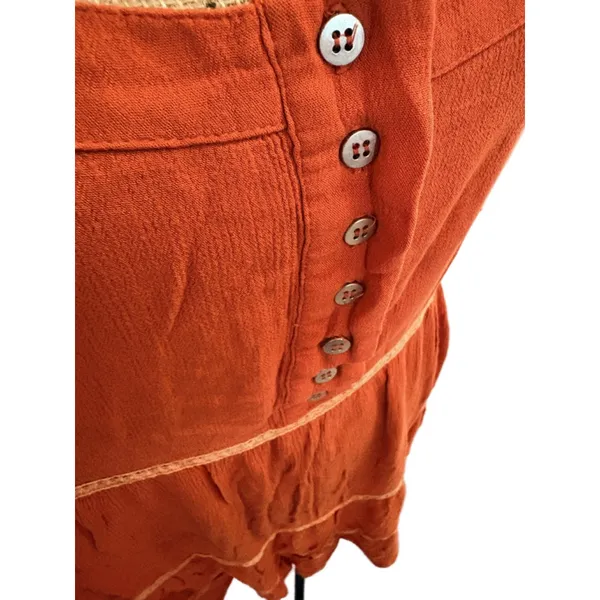 Lapis Orange Tiered Bohemian Sun Dress Size XL - Image 5