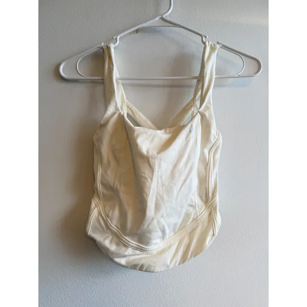 FP Movement Womens XS Cream Square Neck Crisscross Back Cropped Athletic Tank‎ - Image 2