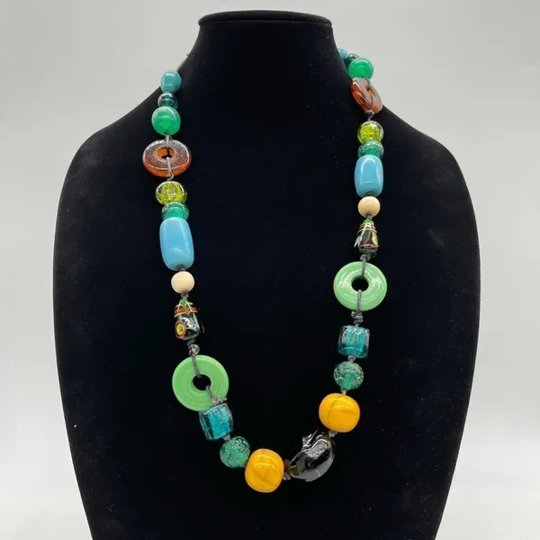 Boho Necklace with mixed Semi Precious Stones - Image 2