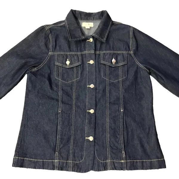 Turtle Bay New York Jean Jacket Womens L Used *Stain on Cuff - Image 14