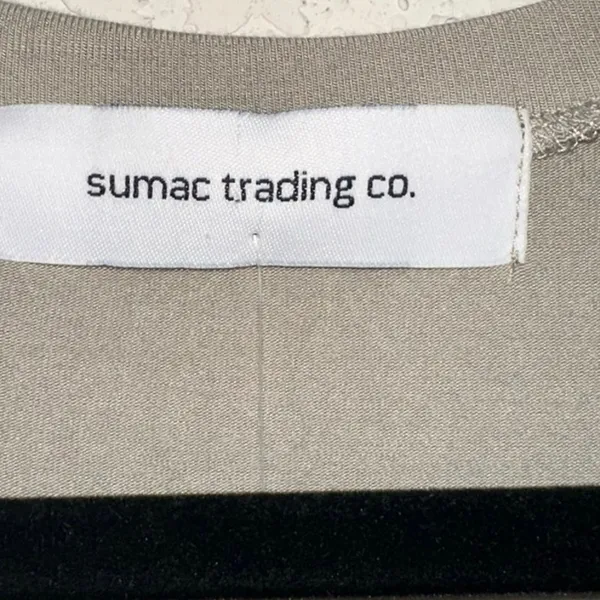 Sumac Trading Co NWT‎ Bamboo Long Sleeve V-Neck Top Small Sage Taupe Made in USA - Image 3