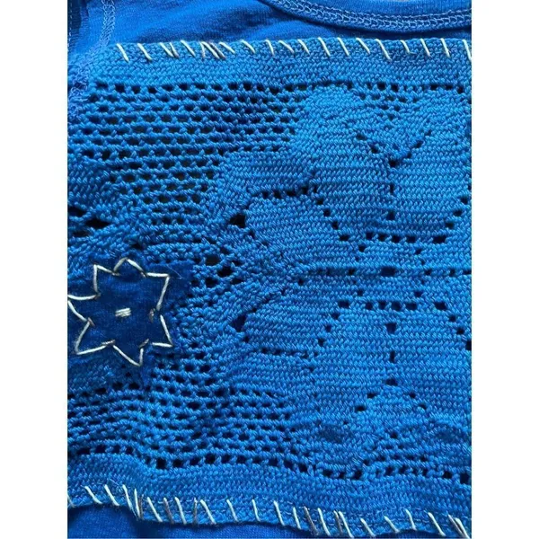 We the Free Window Crochet‎ Bright Electric Blue Tank Top XS - Image 6