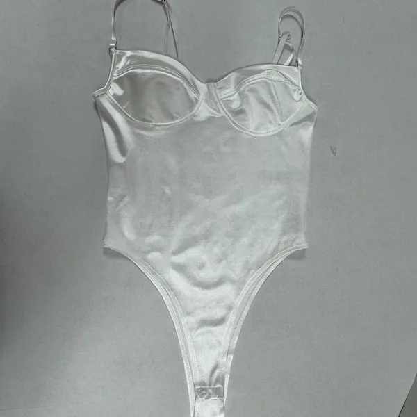 ADIKA White‎ Satin Bodysuit - Size S. - Image 3