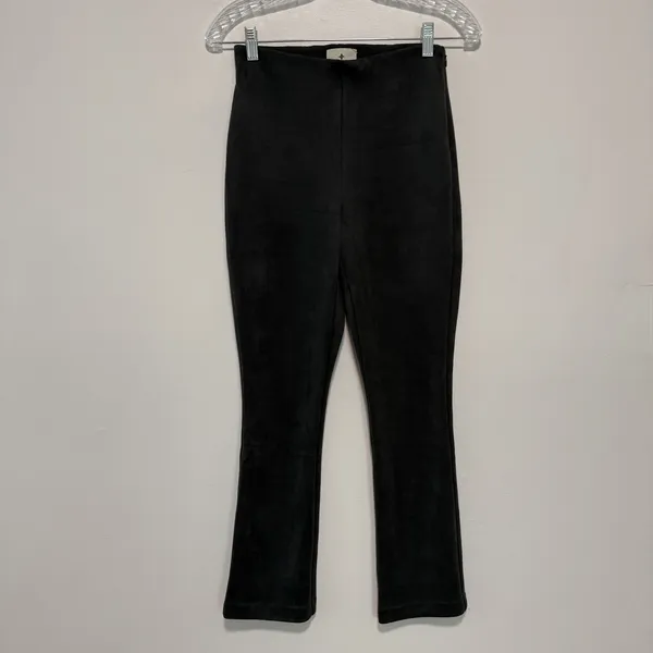 Tuckernuck Deep Olive Green Suede Ashford Kick Flare Pants Size XS‎ - Image 2