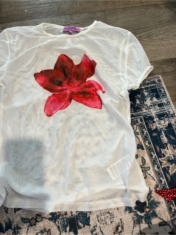 Edikted aloha sheer mesh tee size M - Image 6