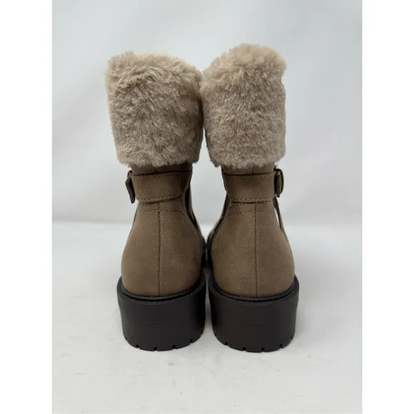 Dolce Vita Oaklyn Faux Leather Boots Light Brown Size 9.5 NWOT Faux Fur Lining - Image 5