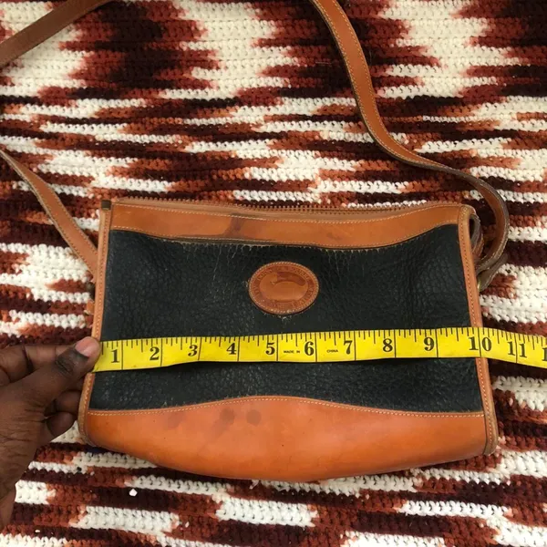 Vintage Dooney & Bourke Leather Black Brown Crossbody Shoulder Hand Bag Purse USA Made - Image 7