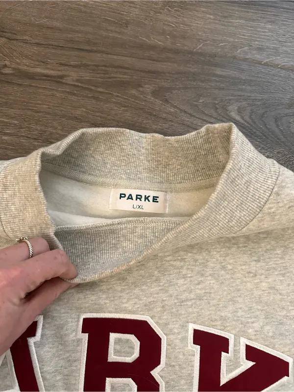 Parke Fleece Mockneck Sweatshirt with Crimson Logo - Image 4
