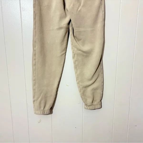 TNA Aritzia Cozy Fleece Boyfriend Sweatpants XS Tan Khaki Joggers - Image 7