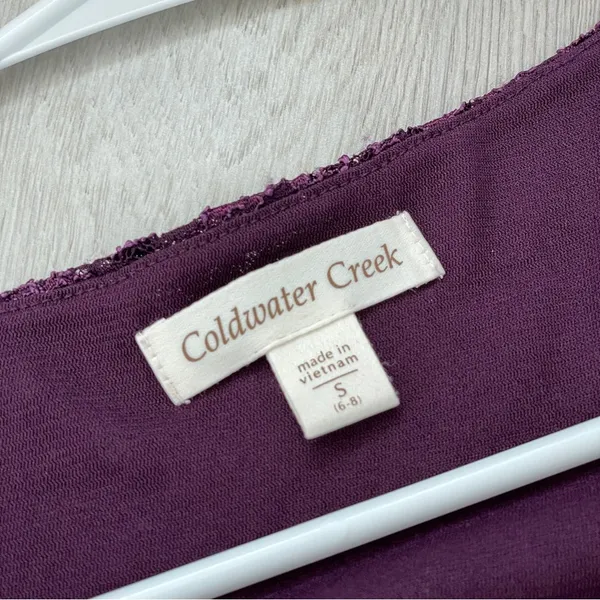 Coldwater Creek Lace Sleeveless Tank Top Purple (small) whimsigoth goth witchy - Image 3