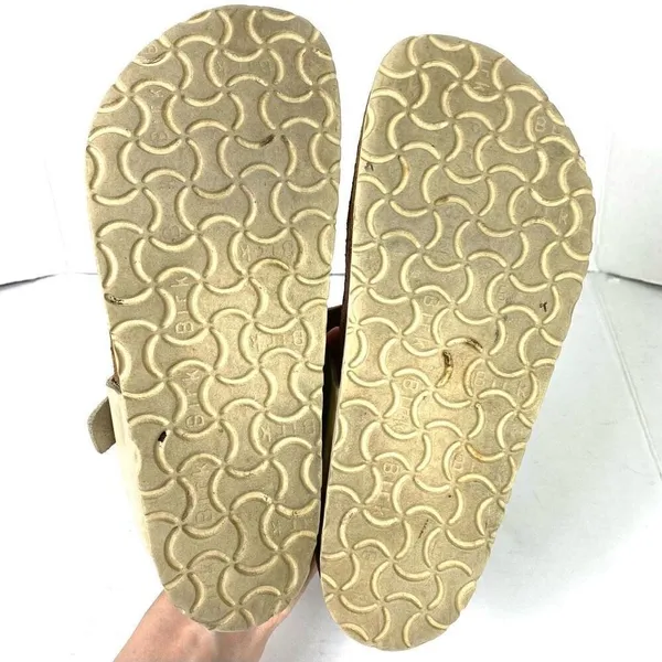 Birkenstock Gizah Cream Beige Ivory Leather Thong T Strap Sandals Size 7.5/38 - Image 6